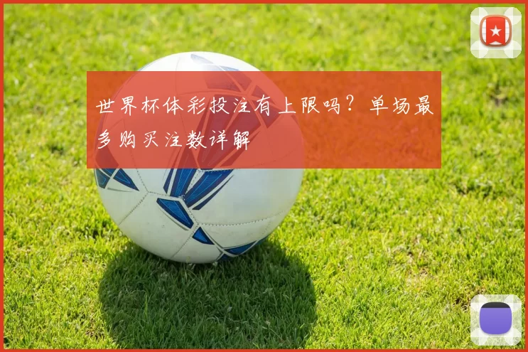 世界杯体彩投注有上限吗?单场最多购买注数详解